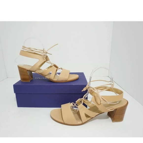 Stuart Weitzman Beige Leather High Heels Sandals - Picture 3 of 8